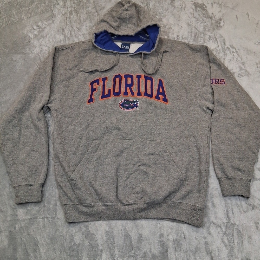 Vtg Old Varsity Brand XL Florida Gators Grey Hoodie Pullover College Sweatshirt‎